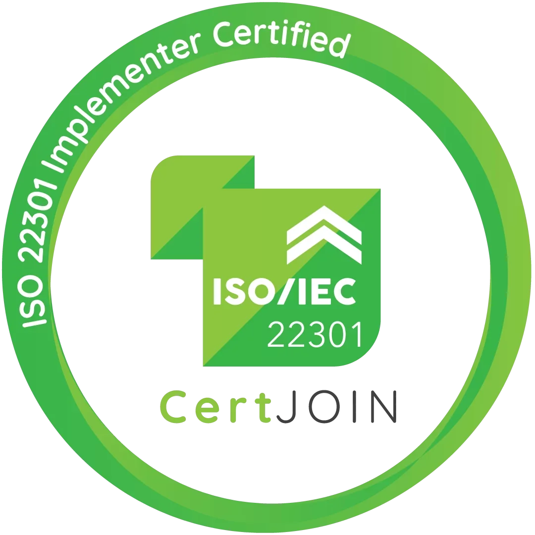 Certificado de implantación de la norma ISO 22301